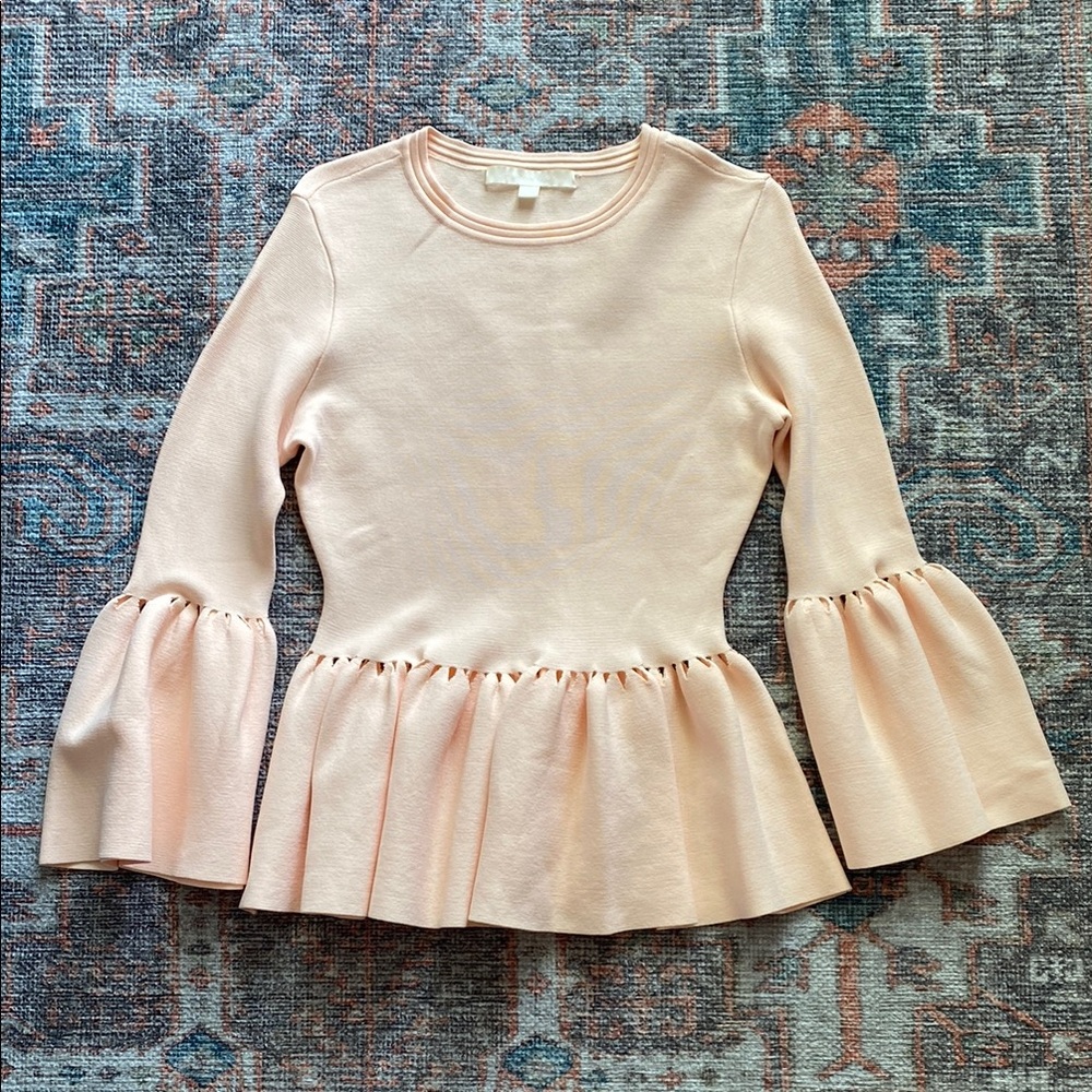 Jonathan Simkhai Blush Pink Peplum Blouse